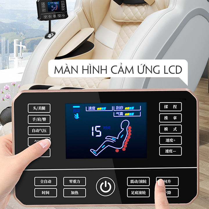 Ghế Mát xa toàn thân -Ghế Massage toàn thân trị liệu Máy massage tích hợp 15 chức năng màn hình cảm ứng thuận tiện khi sử dụng ghế matxa