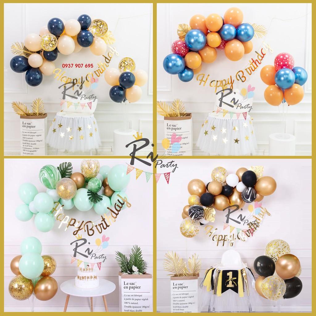 Bóng Trang Trí Sinh Nhật đơn giản,tinh tế , Hồng, Xanh mint, Vàng, Xanh dương.