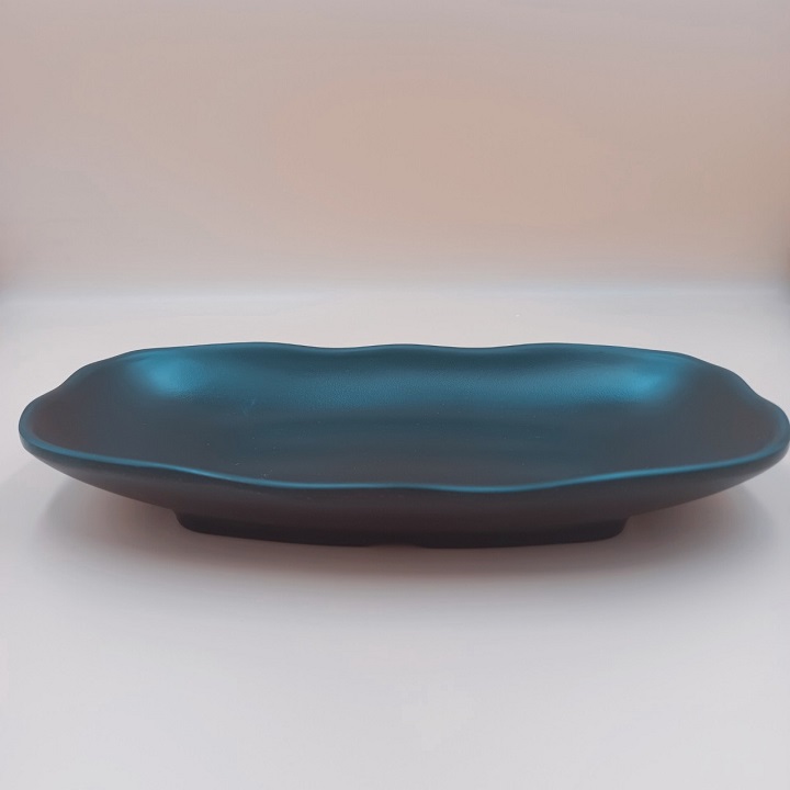 Đĩa Bầu Dục Sâu Melamine đen nhám chống cháy siêu bền hàng nhập khẩu
