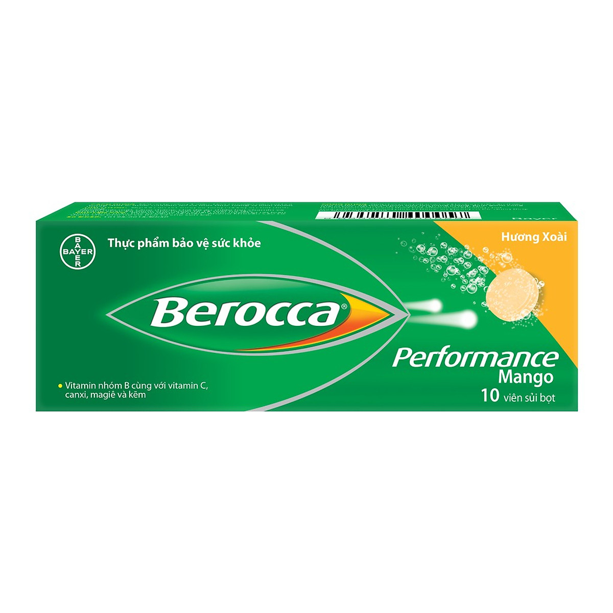 Viên sủi bổ sung Vitamin Berocca Performance Mango giảm căng thẳng mệt mỏi 10 Viên