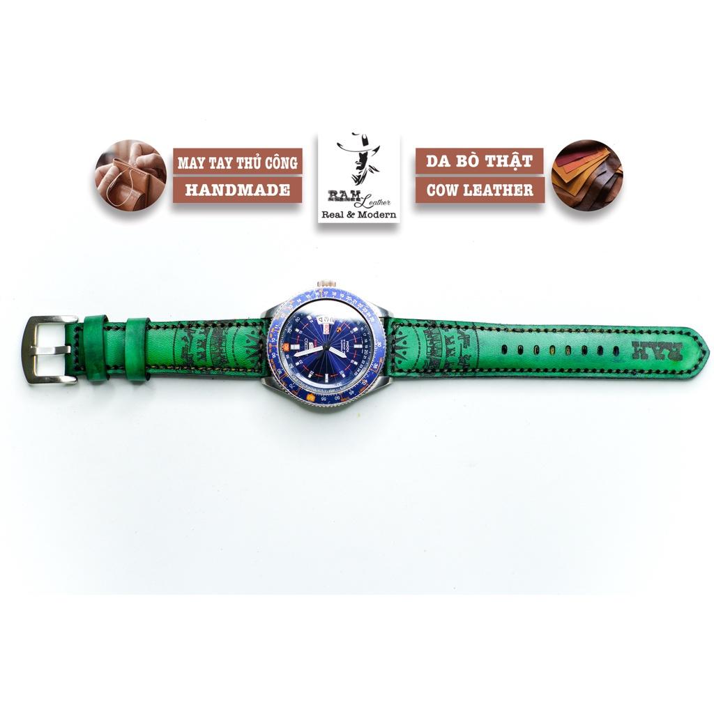 Tổng hợp dây đồng hồ trống đồng da bò thảo mộc cao cấp sang trọng bền chắc - chính hãng RAM Leather