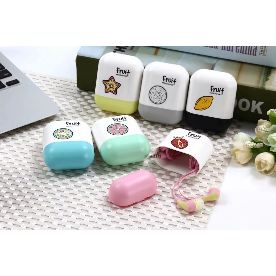 Tai nghe nhét tai Fruit Reet MC125 có hộp SIÊU Cute -Hàng chính hãng
