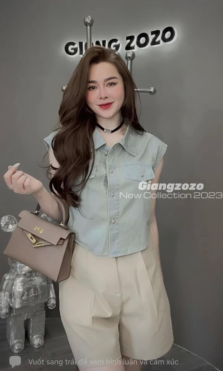 SET ĐI CHƠI, SET 2 MÓN ÁO SƠ MI JEAN SÁT NÁCH PHỐI QUẦN ĐÙI CỰC KUTE