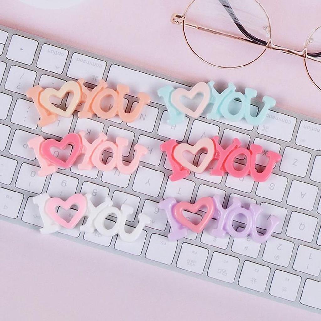 Charm chữ Iloveyou, sticker chữ iloveyou trang trí in dấu vân tay