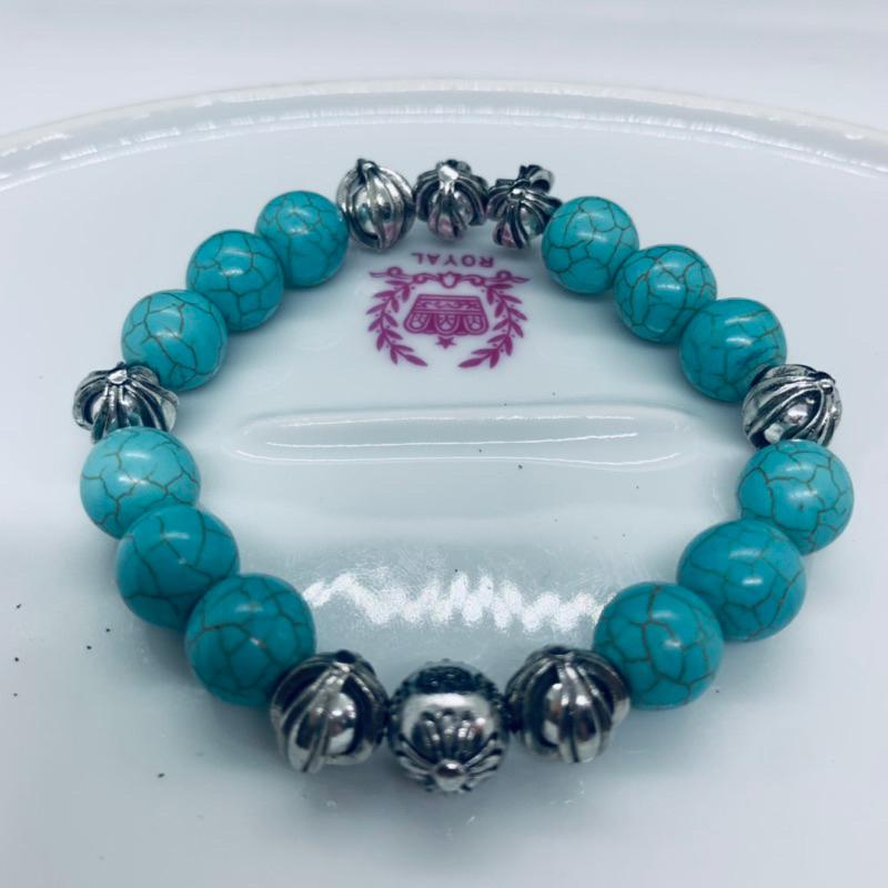 Lắc tay unisex Chrome Heart đá xanh fullbox.