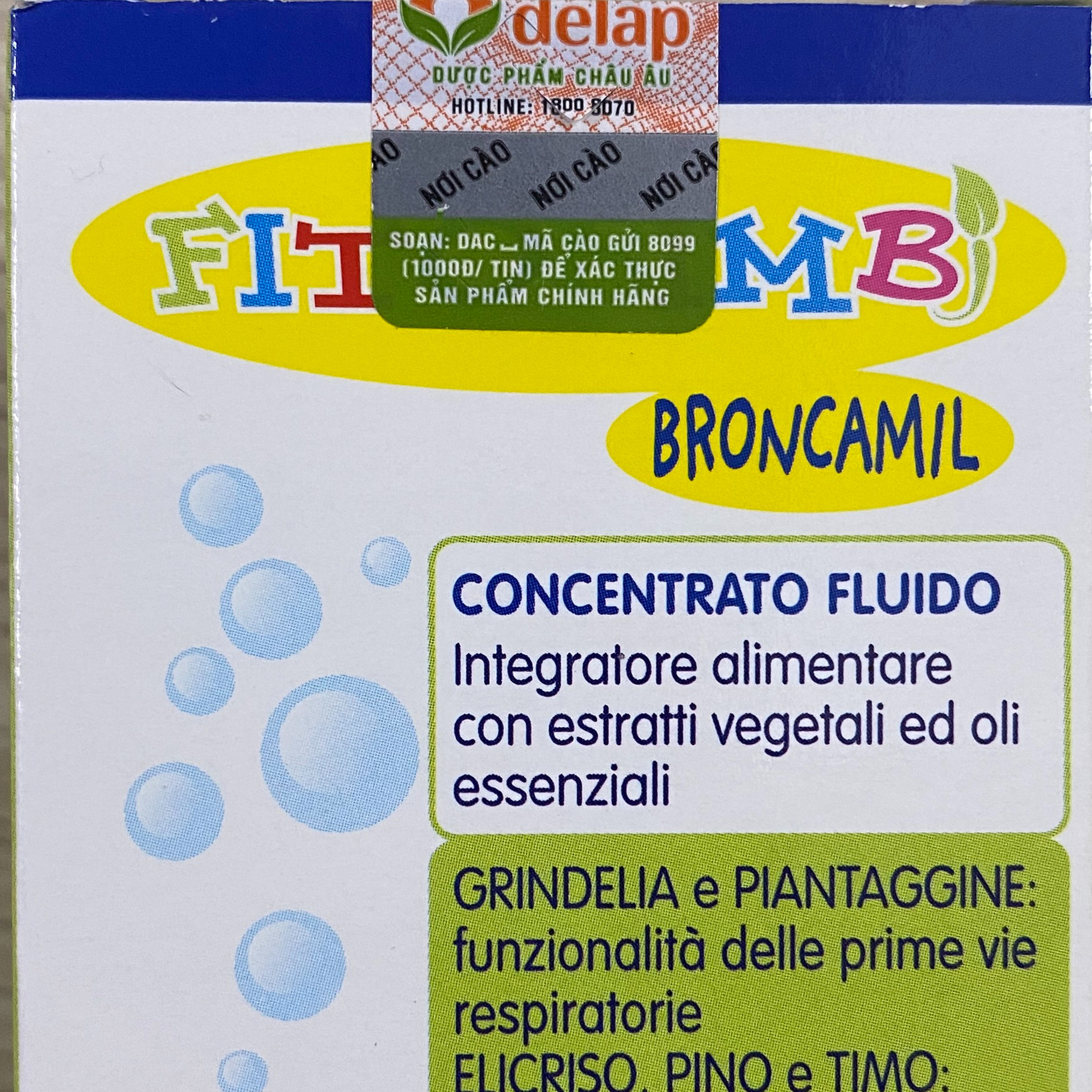 Fitobimbi Broncamil.Giảm Ho Có Đờm,Viêm Họng,Phế Quản Ở Bé