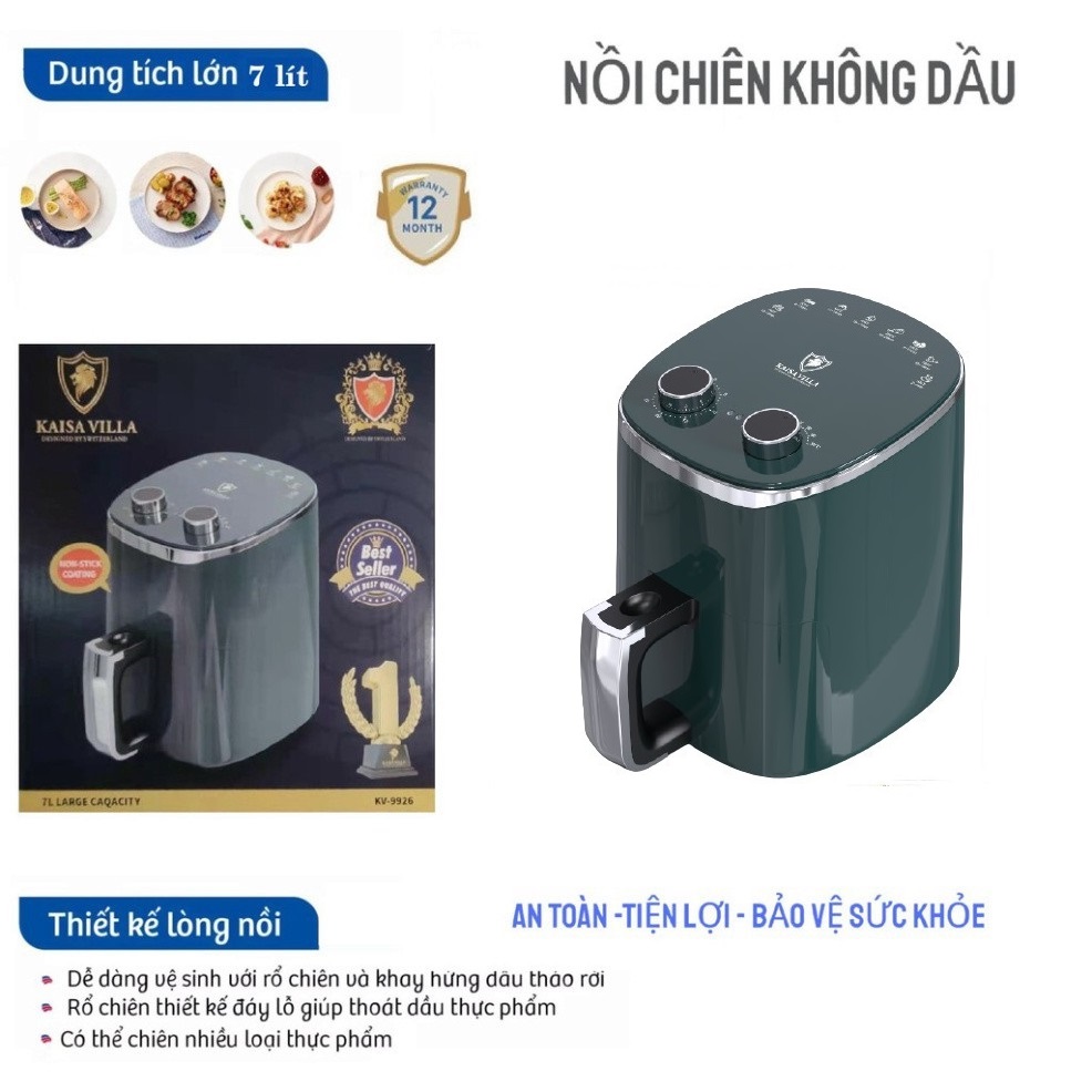 Nồi Chiên Không Dầu KV-9926 Dung Tích 7 Lít Công Suất 1350W - Hàng chính Hãng Bảo Hành 1 Năm