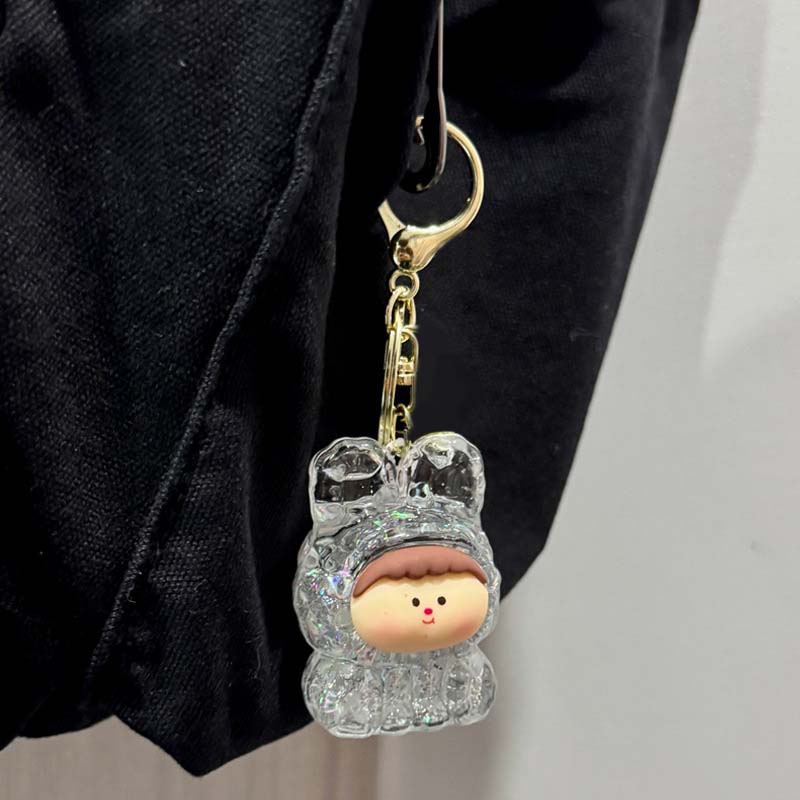 Móc khóa Charm nước Mèo thần tài Thỏ Bé Moi Đồ Chơi Dạ Quang Phát Sáng Đáng Yêu
