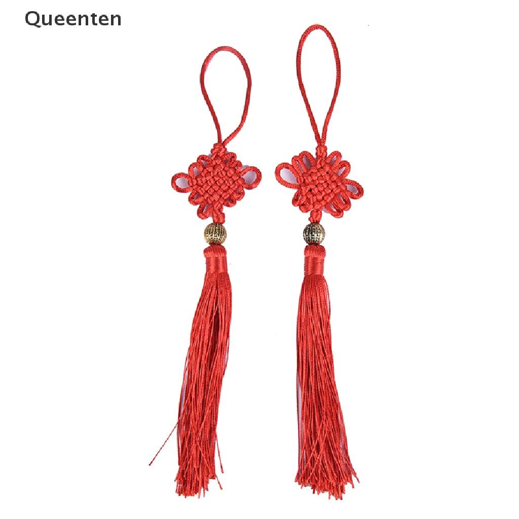 Queenten 2pcs Chinese Knot Jubilant Tassel Home Decoration Pendant DIY Craft Tassel Fringe VN