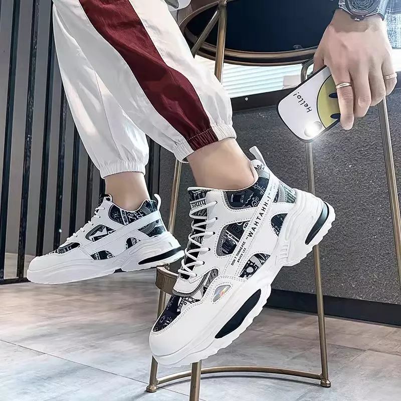 Giày Thể Thao Nam AZARA - Sneaker Màu Đen -  Cam, Phong Cách Đường Phố , Đế Tăng Chiều Cao, Đi Êm chân, Thoải MÁi - G5498