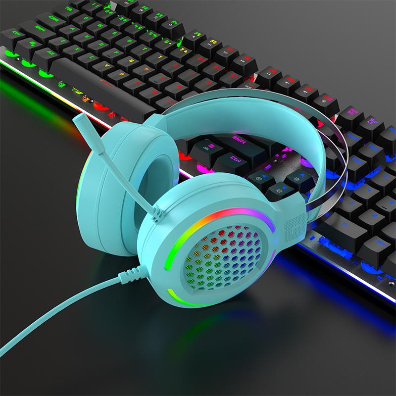 Với Các Lỗ Nhỏ Tai Nghe Game Tai Nghe Có Micro Tai Nghe Âm Thanh Vòm 7.1 Đèn RGB Tai Nghe Cho Máy Tính Máy Tính