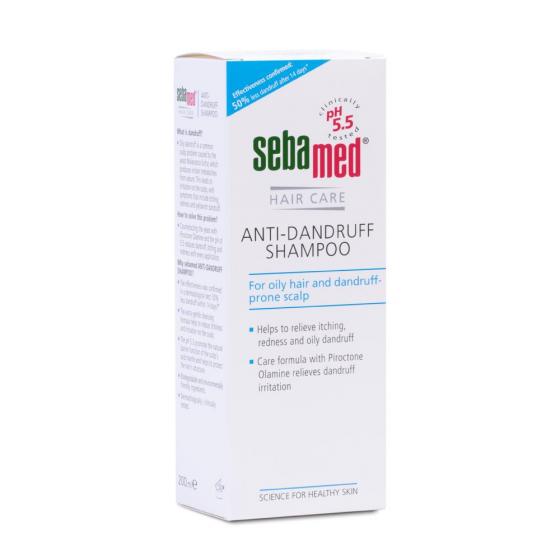 Dầu gội làm giảm gàu, giảm ngứa da đầu Sebamed pH5.5 Anti-Dandruff Shampoo 200ml + Tặng ngay 1 tuýp dầu xã dưỡng tóc mềm mượt từ dừa Palmer's 50ml Size du lịch