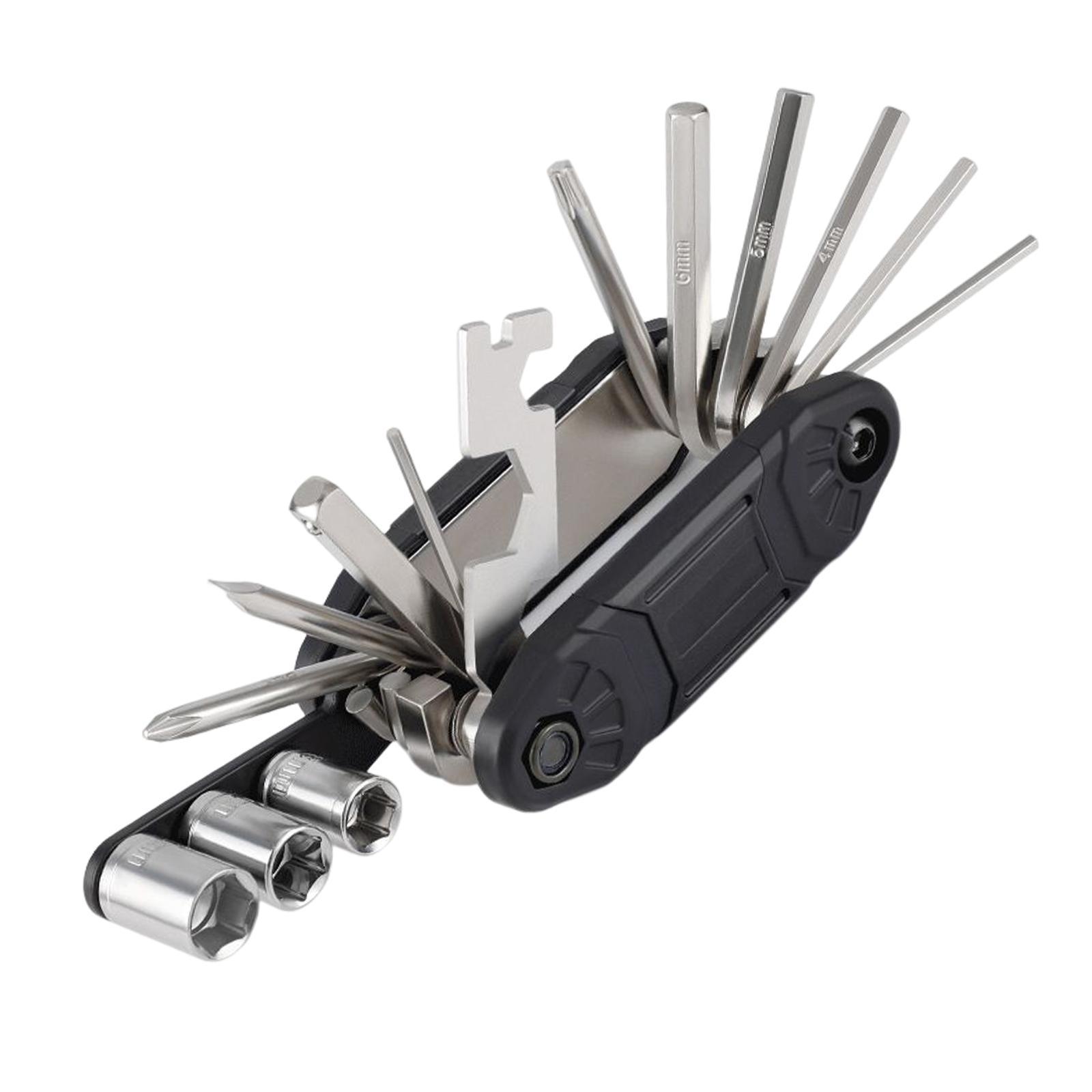 16 in 1 Bike Tire Repair Wrench Tool Multifunctional for Travel Repairing