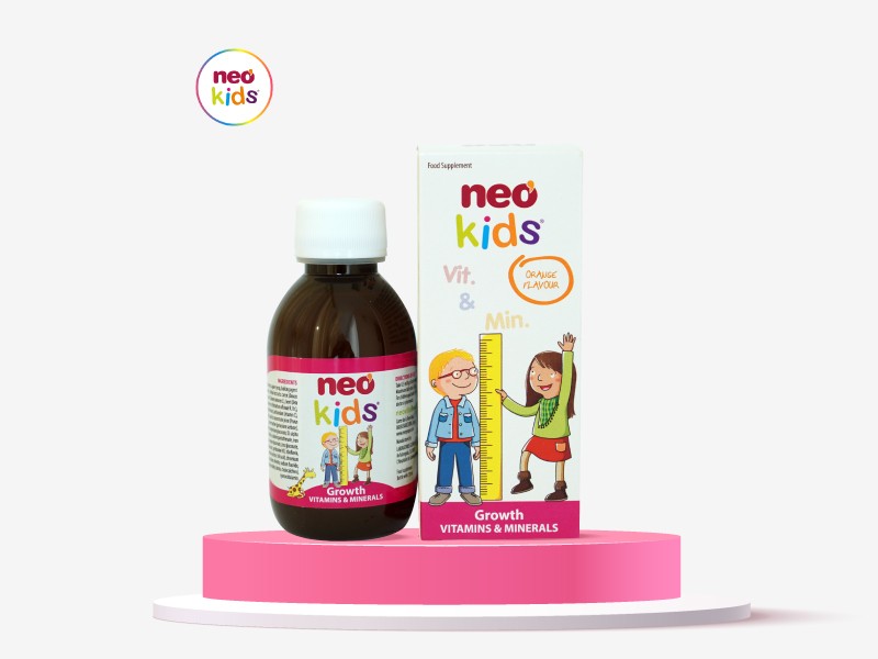 Siro NEO KIDS Growth - Vị Cam Thơm Ngon - Nhập Khẩu Từ Châu Âu - Hỗ Trợ Trẻ Biếng Ăn, Hấp Thu Kém, Suy Dinh Dưỡng