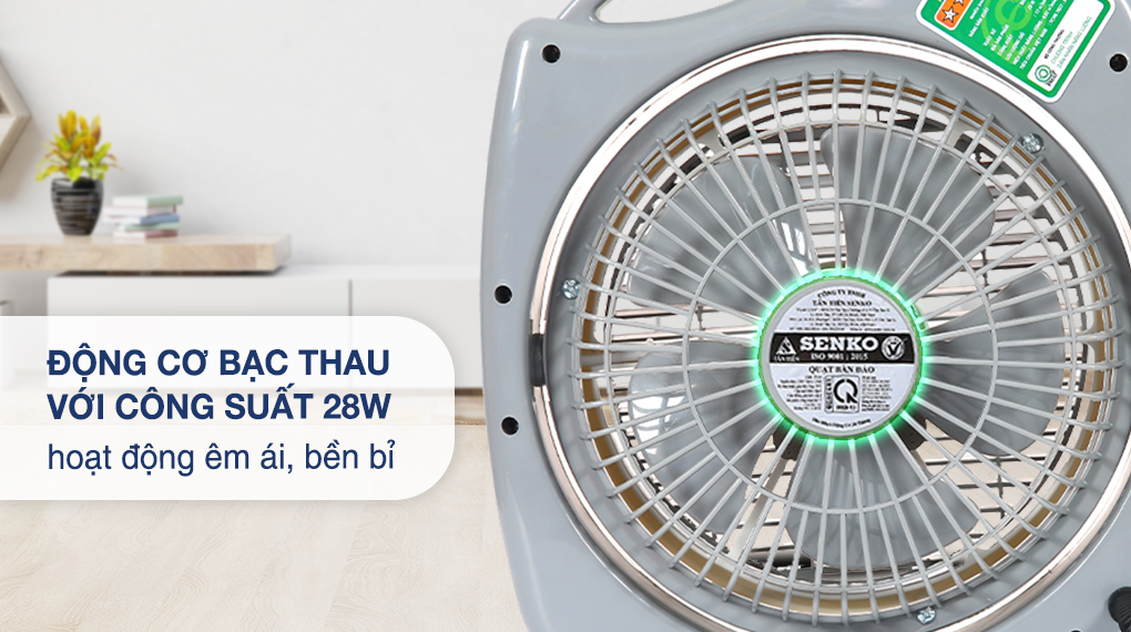 Quạt bàn đảo 2 tấc Sothing Senko BD230 công suất 28w, 2 tốc độ gió- Hàng chính hãng