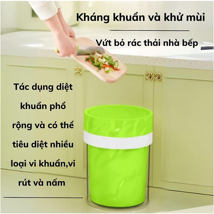 Cuộn Túi Đựng Rác Ngải Cứu Khử Mùi Có Dây Rút Khử Mùi, Kháng Khuẩn 45X43Cm