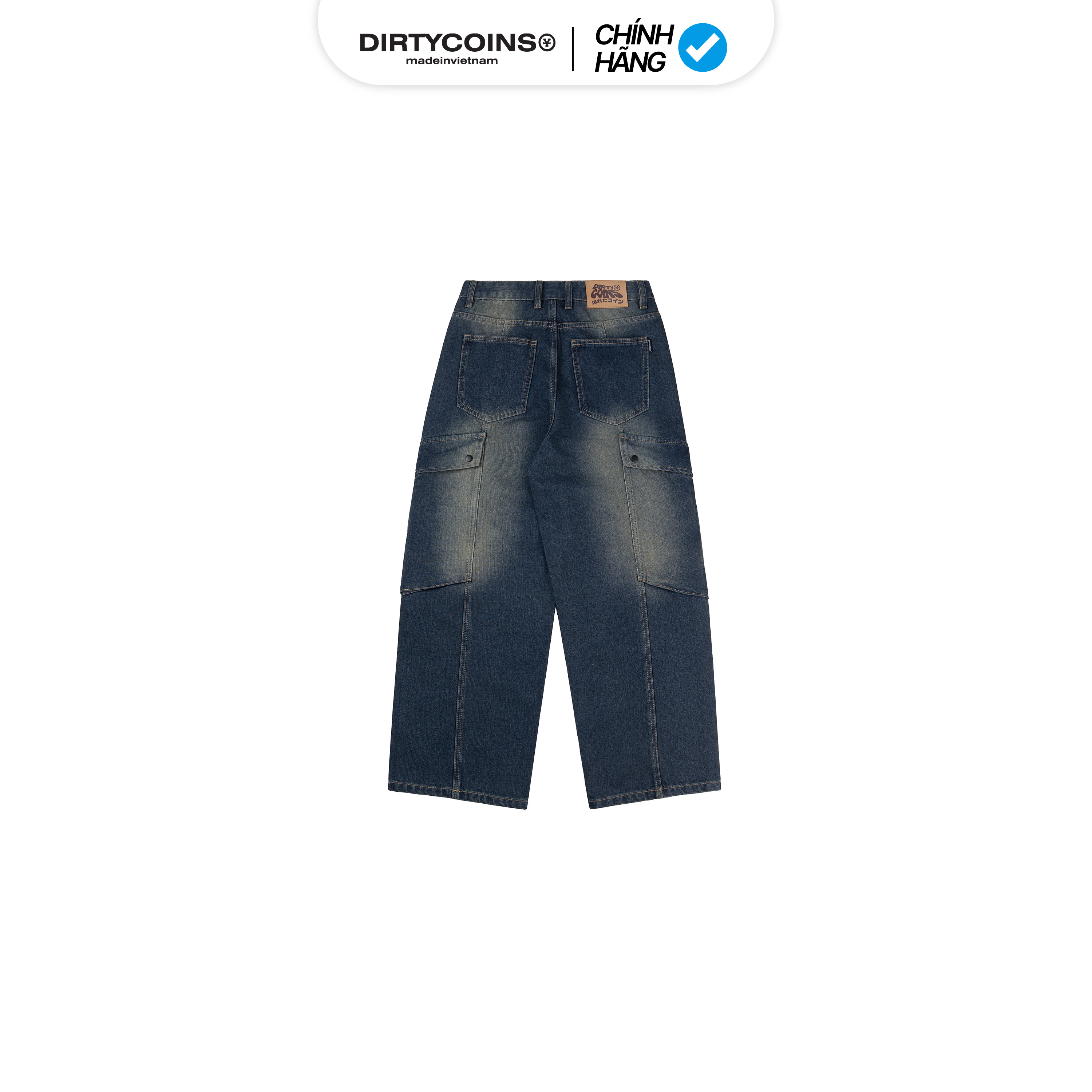 Quần DirtyCoins Splicing Cargo Pants Blue Wash