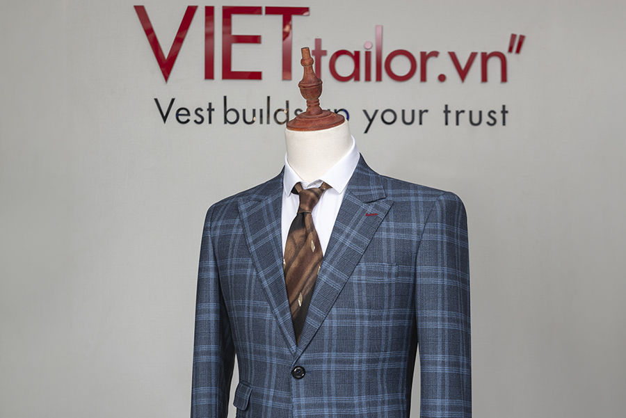 Áo Vest Xanh Xám Kẻ Caro ADVT204