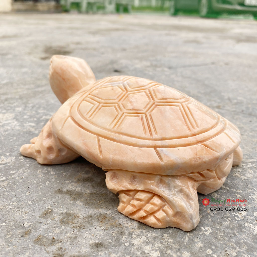 Tượng Rùa đá cà rốt 15cm đá Non Nước