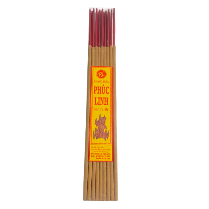 Nhang Trầm Hương PHÚC LINH_60cm_20 Nén Hương Trầm Nguyên Chất, Cam Kết Không Hương Liệu và Hóa Chất