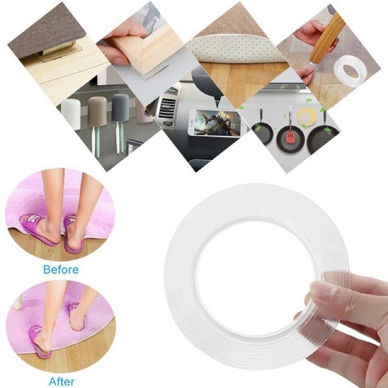 Băng Dính Trong 2 Mặt Trong Suốt,Cuộn Dài 5m,