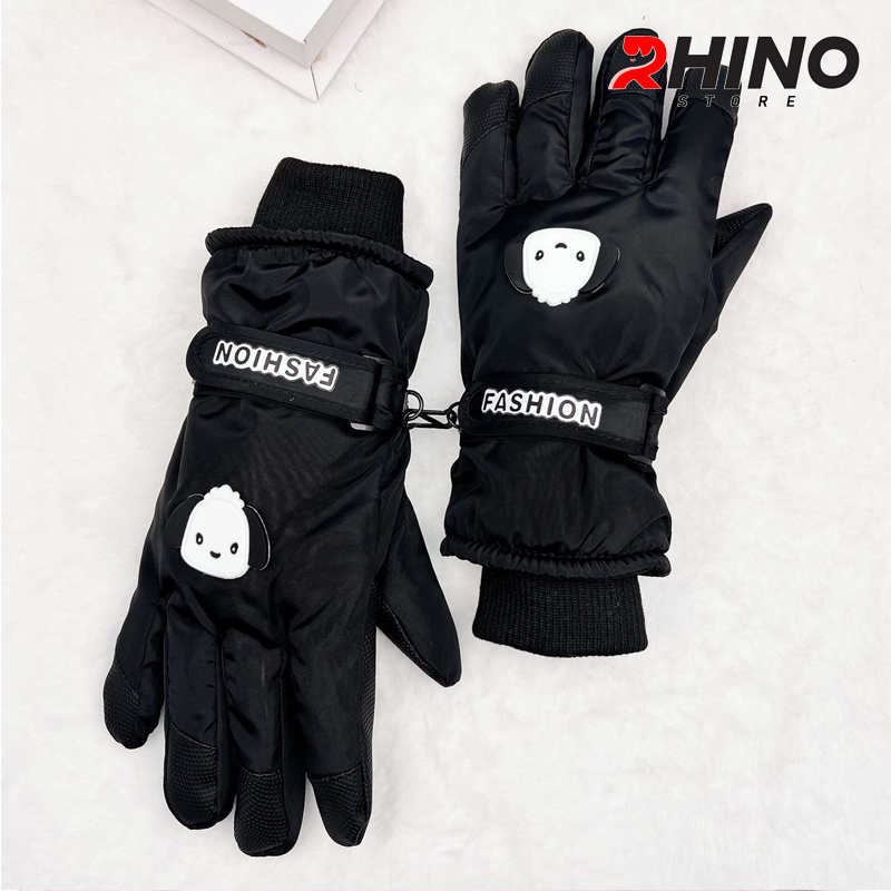 Găng tay, bao tay Nữ mùa đông lót lông cừu Rhino G907 giữ ấm, chống gió logo cute