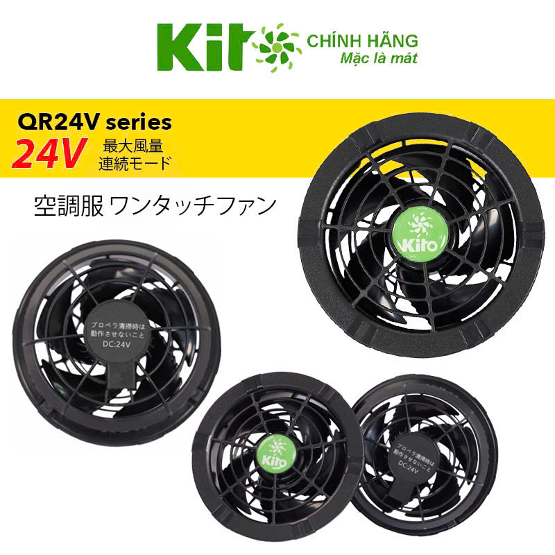 Bộ phụ kiện áo điều hòa KITO PRO mới nhất 2026 pin 30.000mah quạt 24V nhỏ gon chạy liên tục 9-18 tiếng