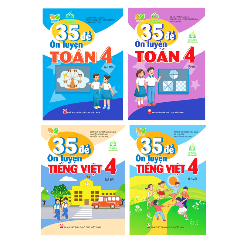 Sách - Combo 35 Đề ôn luyện Toán + Tiếng Việt 4 Tập 1+2