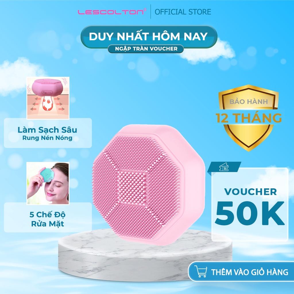 Máy rửa mặt cầm tay mini Lescolton thế hệ mới 4 chức năng đẩy tinh chất, massage, nâng cơ, rửa mặt