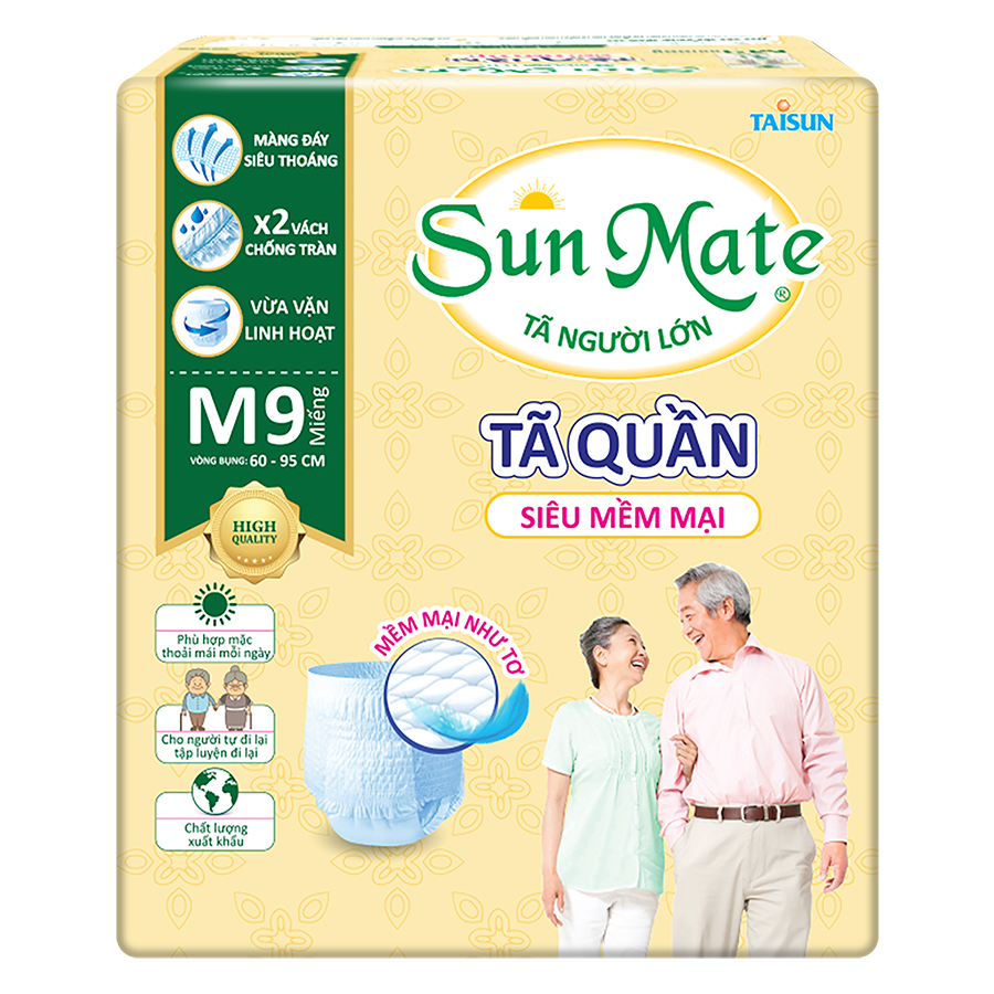 Tã Quần Người Lớn Sunmate Mềm Mại M9 (9 Miếng)