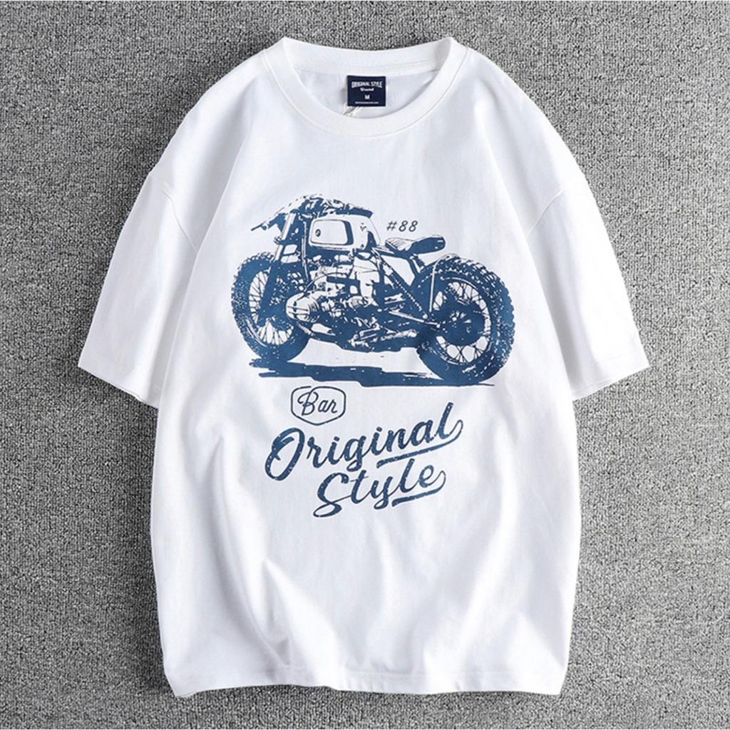Áo thun phong cách Retro_Biker_dã ngoại - Nâu