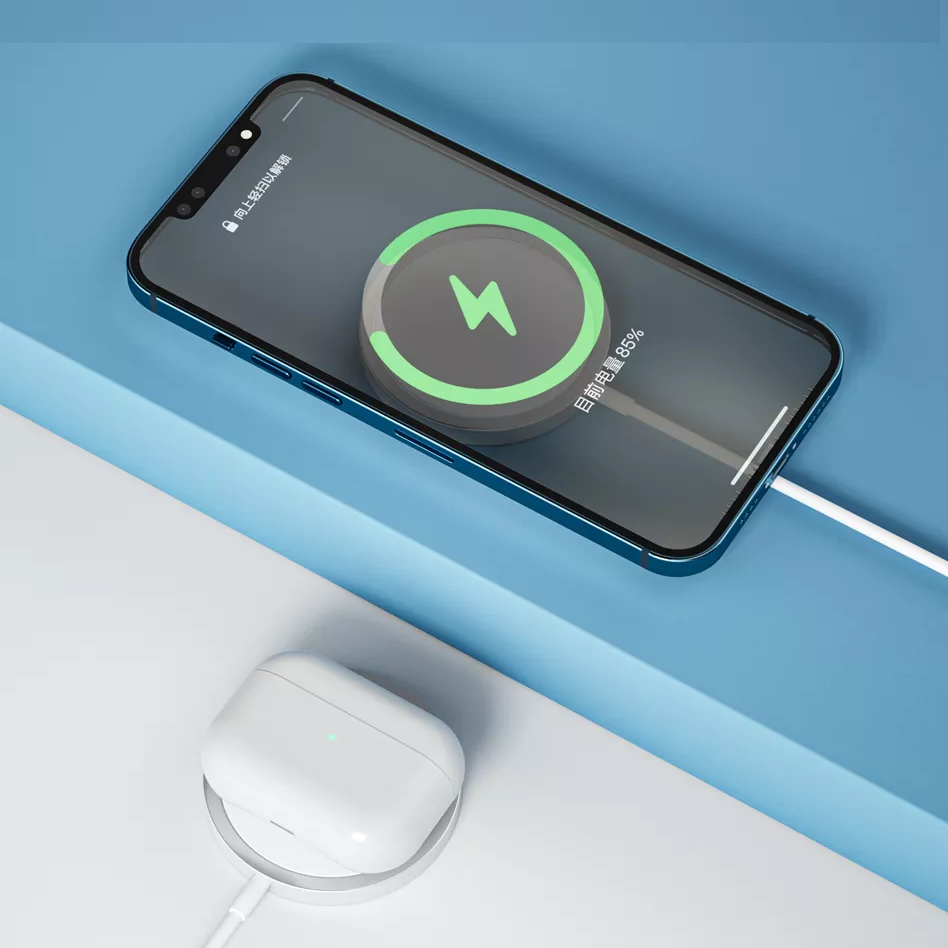 Đế sạc không dây Maqsafe sạc nhanh 15W chuẩn Qi hiệu WIWU Magetic Wireless Charger M5 (trang bị chip sạc thông minh, thiết kế siêu mỏng nhẹ) - hàng nhập khẩu