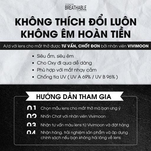 Lens Cận Màu Xám Cho Mắt Thở Hàn Quốc Chính Hãng VIVIMOON 3K Gray