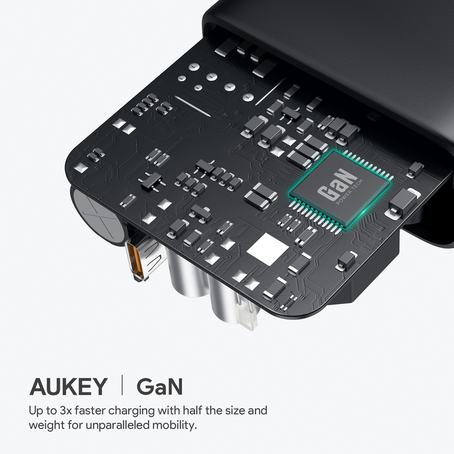 Cốc Sạc Type C AUKEY PA-D4 Power Delivery 60W Sạc Macbook Pro Tích Hợp Công Nghệ GaNFast - Hàng Chính Hãng