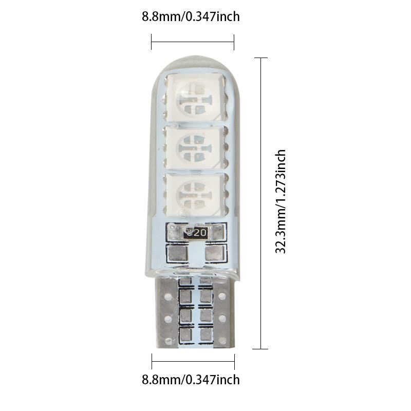 Bóng đèn LED T10 W5W 12V 6SMD ánh sáng trắng siêu sáng cho ô tô