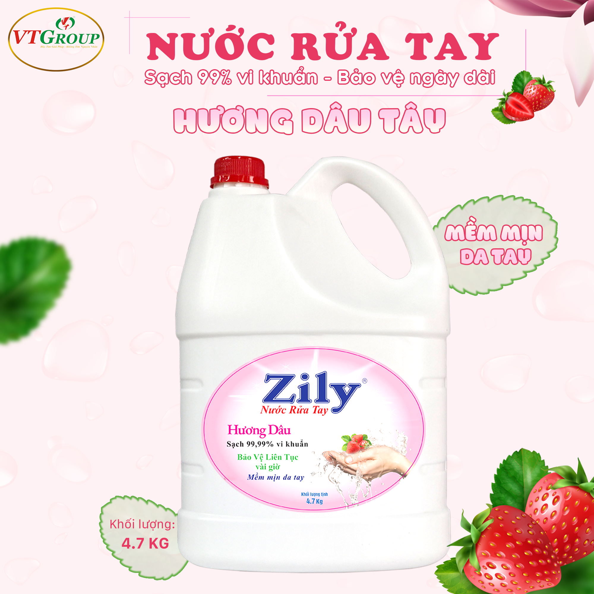 Nước rửa tay Zily Dâu Tây 4,7kg