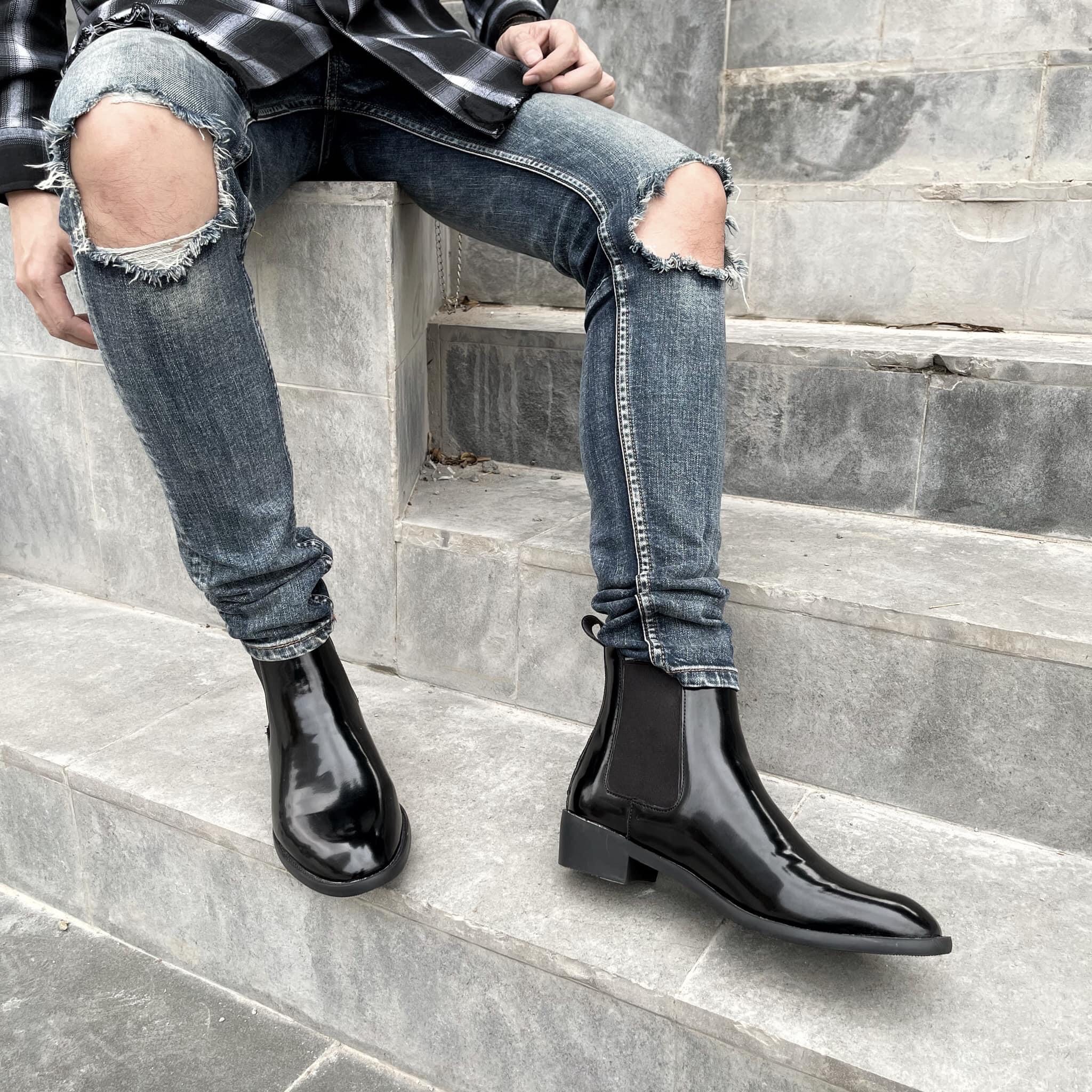 Giày Chelsea boot Nam - Sbutan - Chất Liệu Cao Cấp Da Bóng Không Nhăn Cực Ôm Chân Tôn Dáng