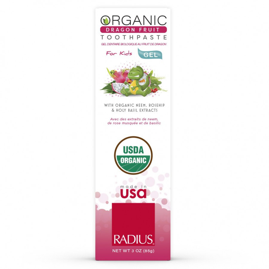 Kem Đánh Răng Hữu Cơ Trẻ Em Vị Thanh Long Radius - Organic Dragon Fruit Toothpaste 85g