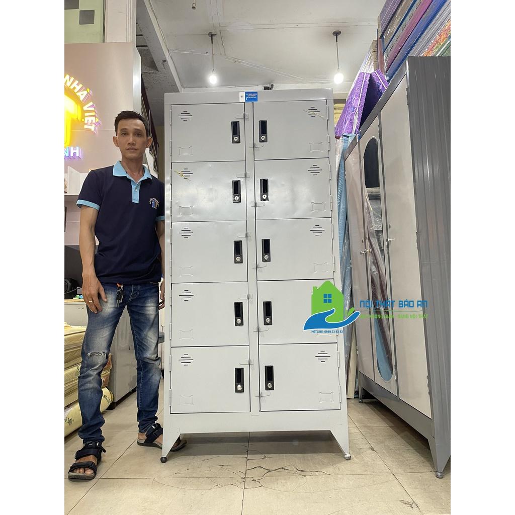 Tủ hồ sơ sắt locker 10 cửa có khóa - Giao hàng nhanh chóng - Bảo An