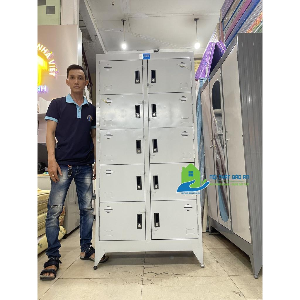 Tủ hồ sơ sắt locker 10 cửa có khóa giá rẻ - Giao hàng nhanh chóng tphcm freeship - Bảo An