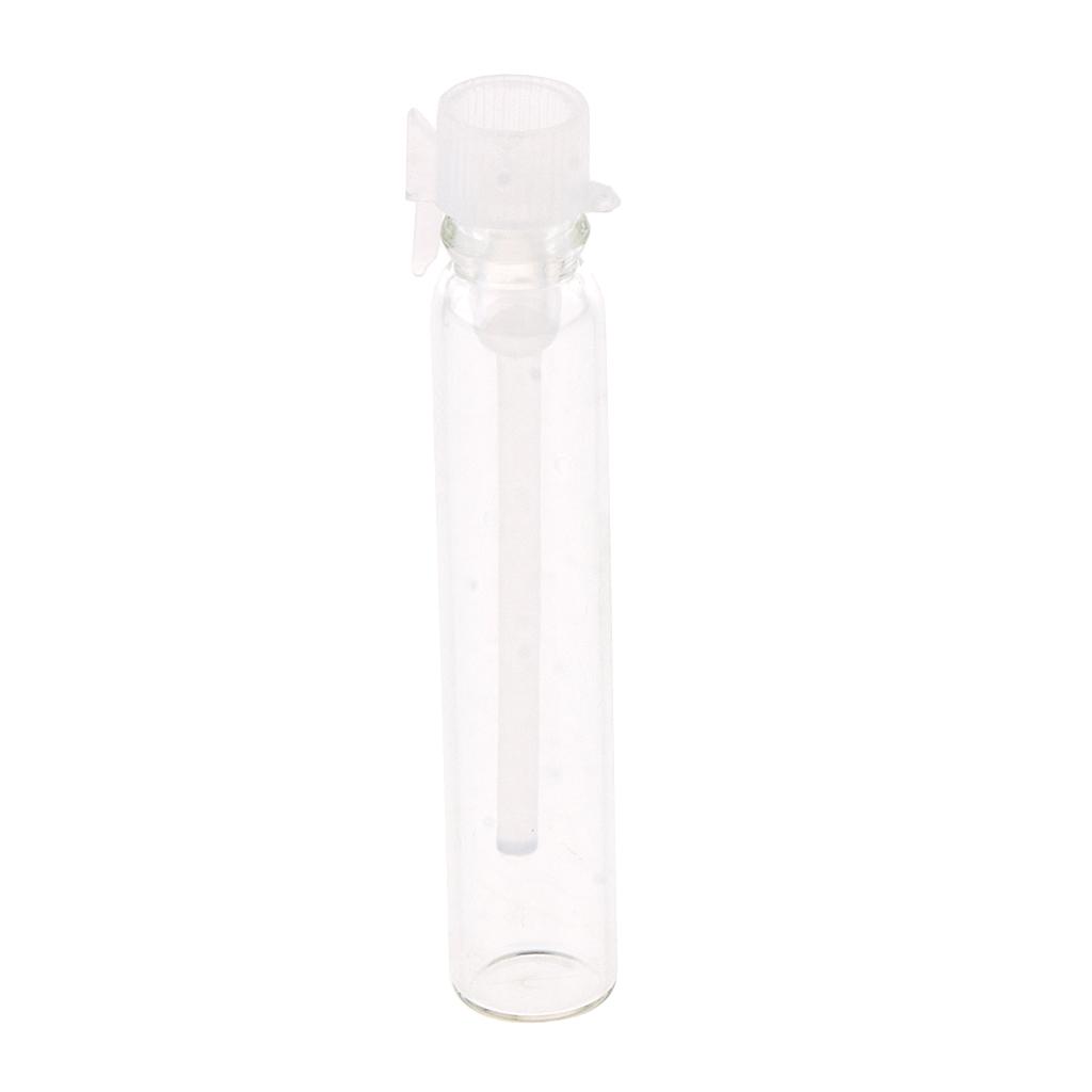 2x50x Mini Glass Perfume Sample Vials Empty Essential Oil Fragrance Bottle 2ml White Cap