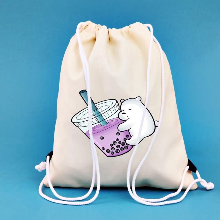 BALO MINI WE ARE BEAR AOMIVN DÂY RÚT NHỎ XINH UNISEX CHẤT CANVAS THỜI TRANG CUTE XINH ĐẸP TIỆN ÍCH DẠO P