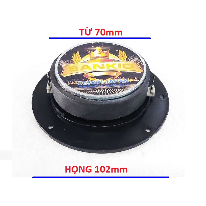 Combo 2 Loa treble dome Sankio -  từ lớn 70mm - Hàn sẵn 2 tụ và 2m dây loa - Hàng chính hãng