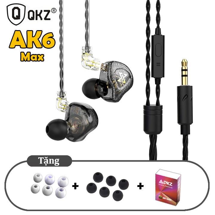 Tai Nghe Nhét Tai QKZ AK6 Pro Max Sport Gaming Hàng Chính Hãng ( Earphone Chống Ồn, Xem Phim, Chơi Game PUBG, Siêu Bass Nghe Nhạc,...)