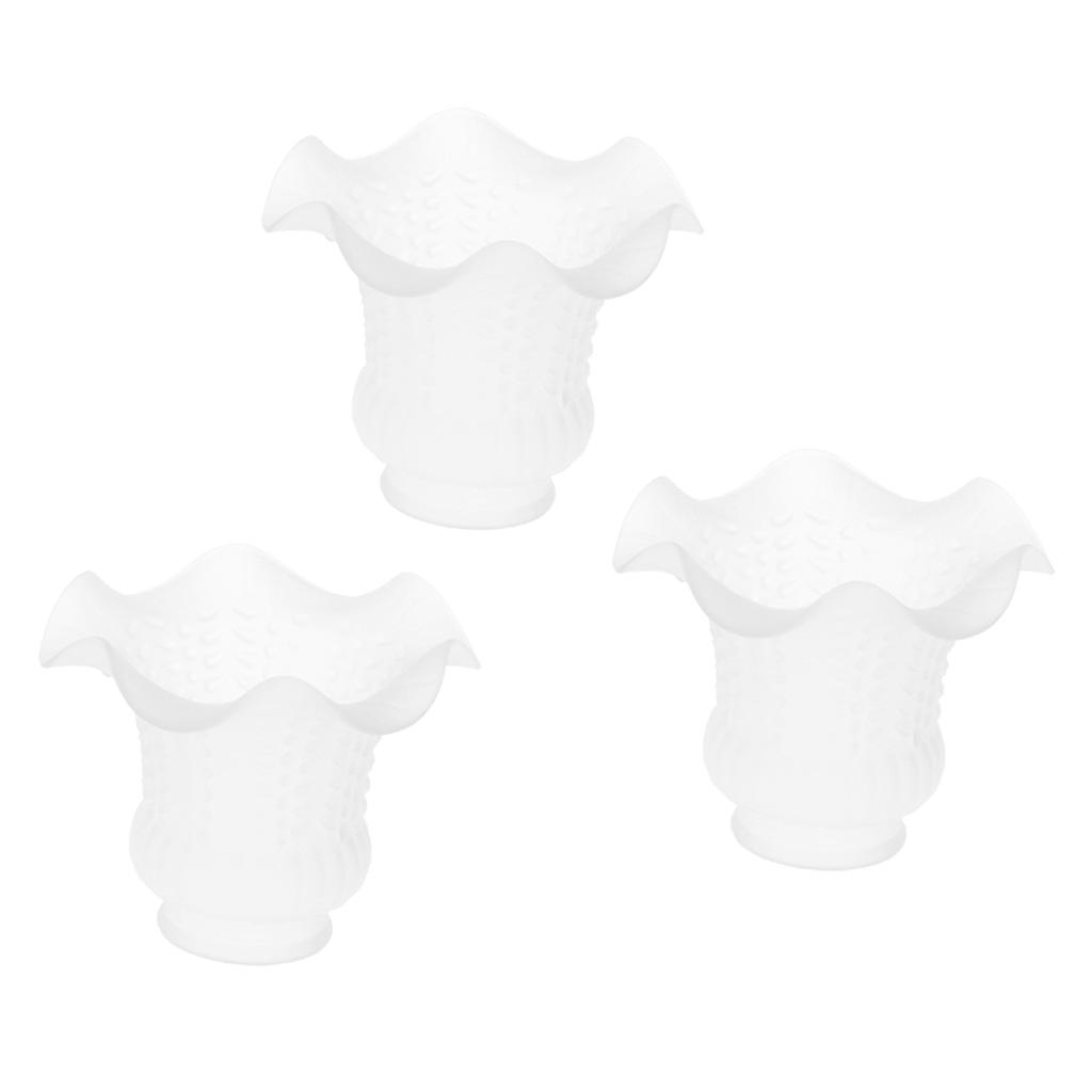 3pcs Replacement Ceiling Fan Chandelier Wall Light Frosted Clear Glass Shade