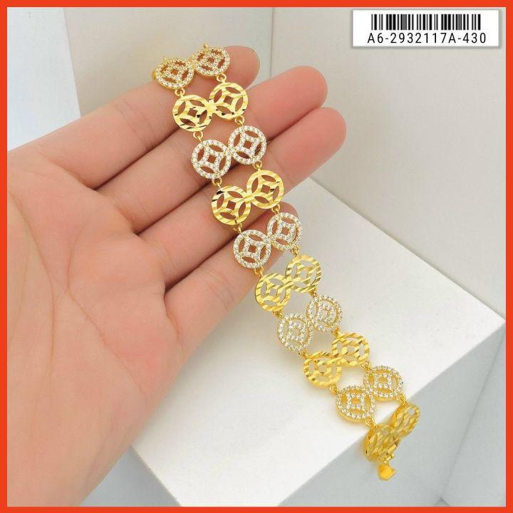 Lắc Tay Kim Tiền Đính Đá Sang Xịn Thu Hút Tài Lộc