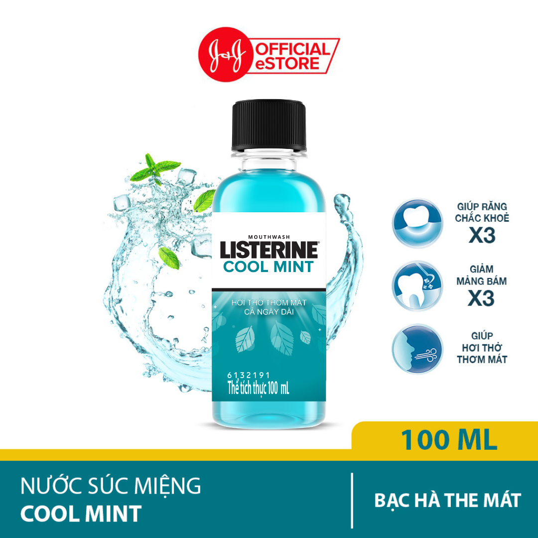 Nước Súc Miệng giữ hơi thở thơm mát Listerine cool mint 100ml - 100954764