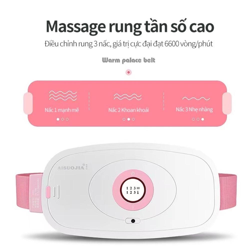 Đai chườm nóng sưởi ấm bụng,đai massage bụng 2in1 làm nóng giúp giảm đau bụng kinh nguyệt,3 mức nhiệt, bảo hành 12 tháng