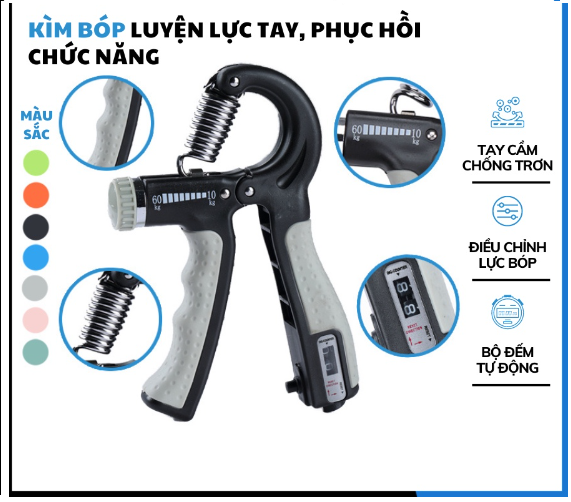 Kìm bóp tập cơ tay điều chỉnh lực, có đếm số TT13-KimTT