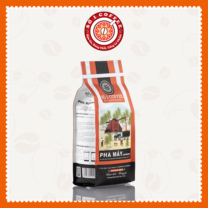 Cà Phê Nguyên Chất ESPRESSO Pha Máy Từ Những Hạt Cà Phê Ngon Thượng Hạng, Sạch 100% Vị Thanh Tao, Tinh Tế, Đạt Tiêu Chuẩn Xuất Khẩu - Túi 500gam